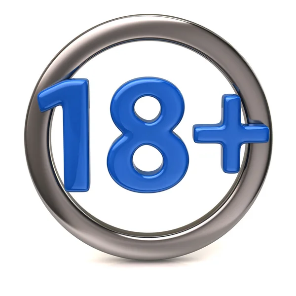 Blue 18 plus icon — Stock Photo, Image