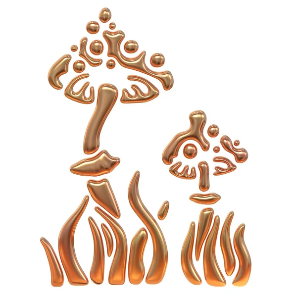 Golden mushrooms  on white — Stock Photo, Image