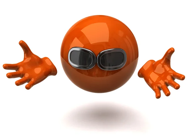 Sphere with sun glasses and hands — Stock Photo, Image