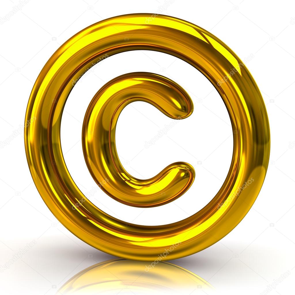 Copyright icon on white