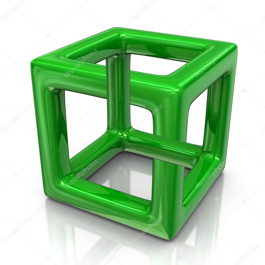 Optical illusion cube