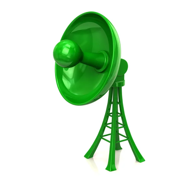 Green satellite dish antenna — Stock Photo, Image