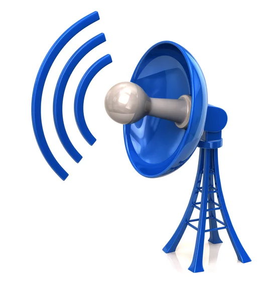 Mavi uydu çanak anten — Stok fotoğraf