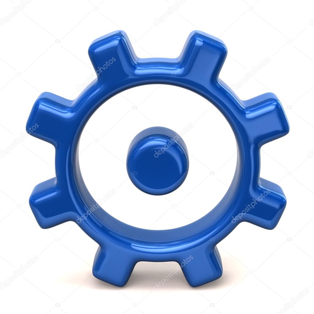 Blue gear isolated
