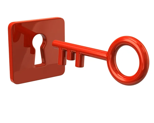 Κλειδί στην κλειδαρότρυπα σημάδι — Φωτογραφία Αρχείου