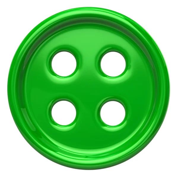 Зеленая кнопка ткани для одежды — стоковое фото