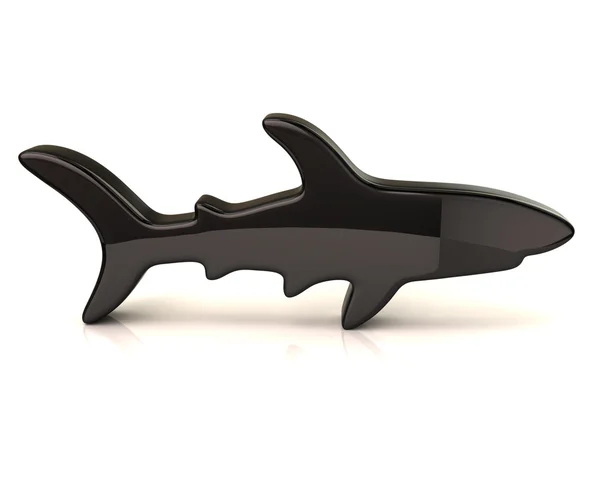 Beyaz köpekbalığı simgesini — Stok fotoğraf