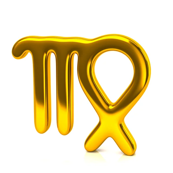 Golden virgo zodiac sign — Stock Photo, Image