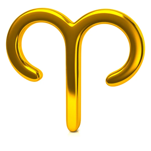 Signo zodíaco aries dourado — Fotografia de Stock