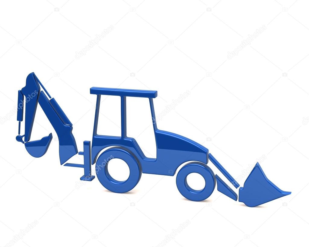 Blue excavator icon Stock Photo by ©valdum 73836225