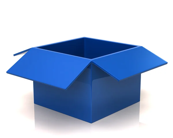 Otwórz blue box — Zdjęcie stockowe