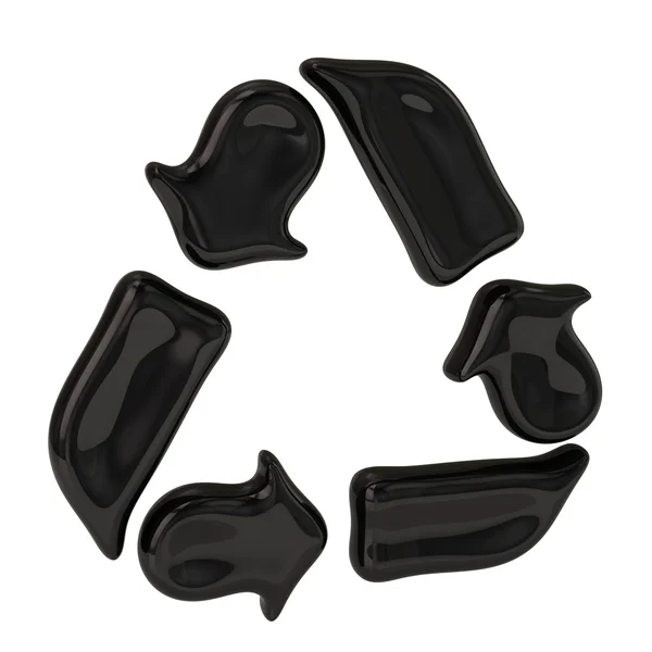 Schwarzes Recycling-Symbol — Stockfoto