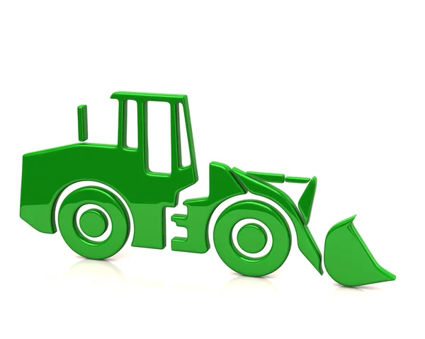 Icona bulldozer verde — Foto Stock