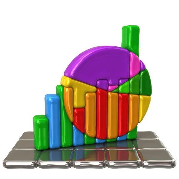 Business graph icon — Stock Photo, Image