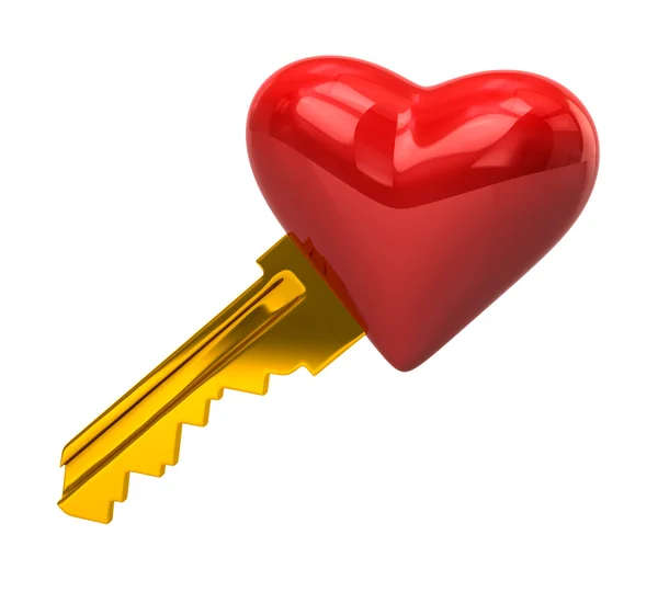 Ikona klucz serca — Zdjęcie stockowe