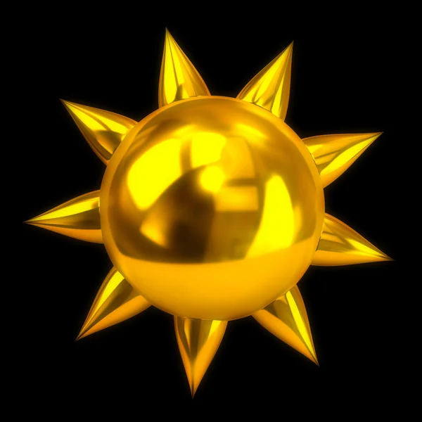 Gouden zon pictogram — Stockfoto