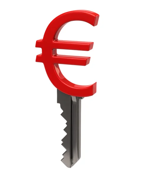 Röda knappen om euron — Stockfoto