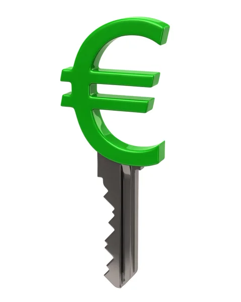 Grön Euro nyckel — Stockfoto