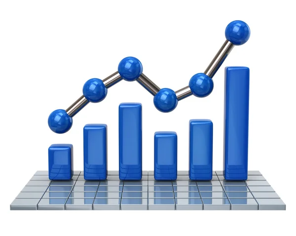 Blue business graph and chart — Stock Photo, Image