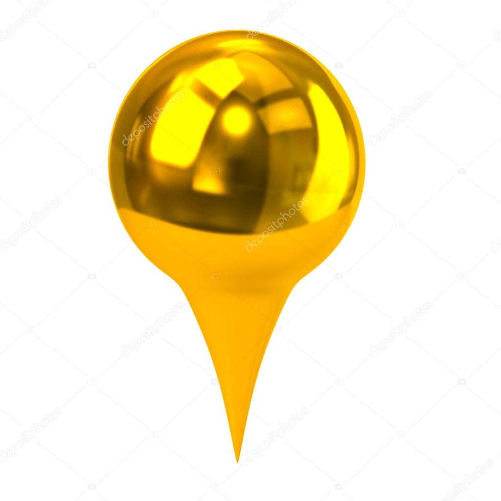 golden map marker, map pin