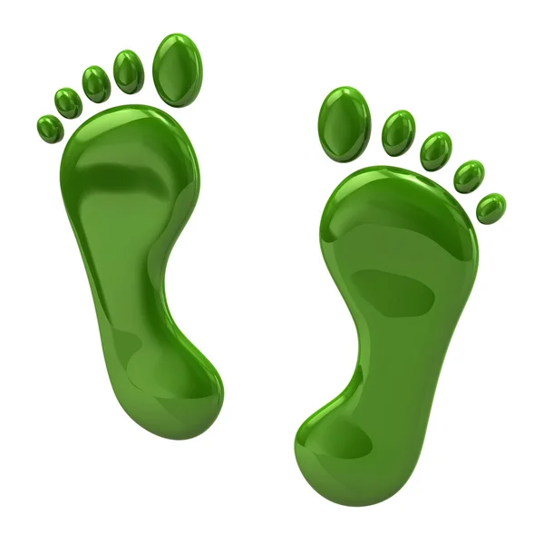 Green footprints icon — Stock Photo, Image