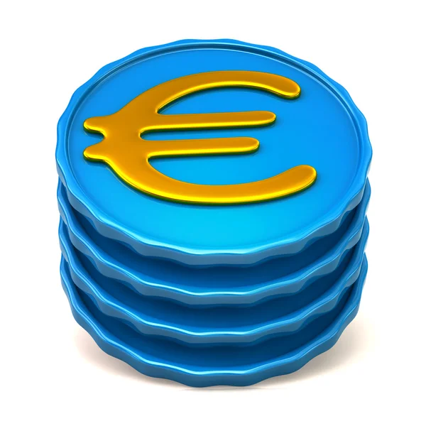 Monedas azules en euros — Foto de Stock