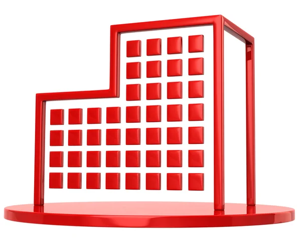 Kırmızı bina simgesi — Stok fotoğraf
