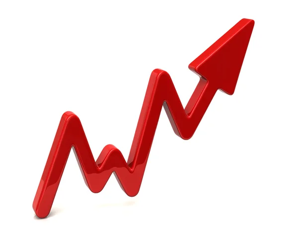 Red business graph arrow — Stok fotoğraf