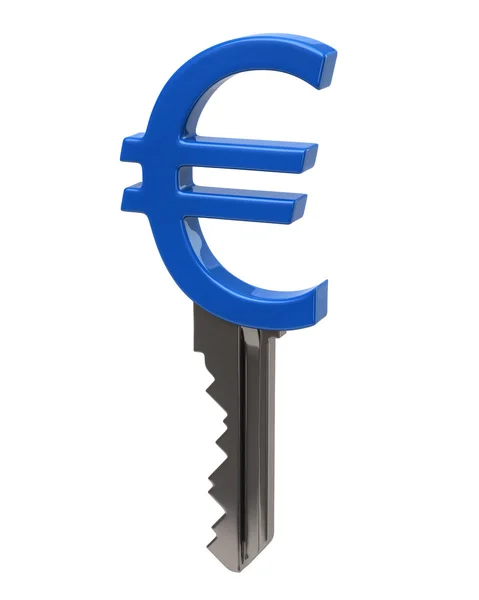 Blue Euro key — Stockfoto