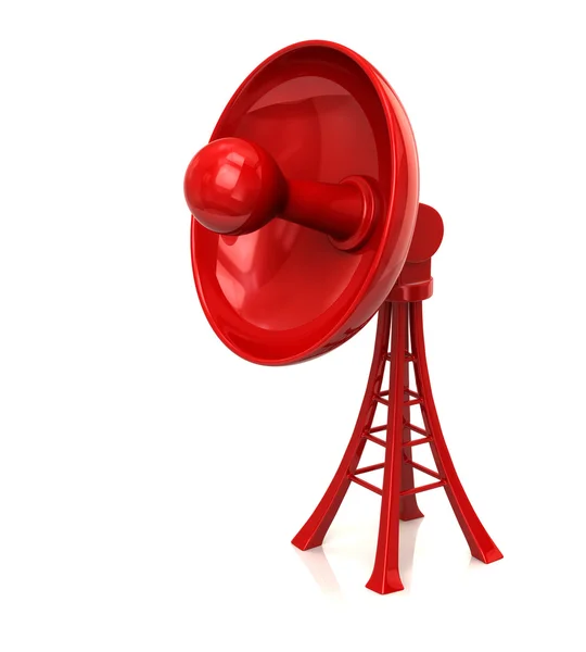 Red technology satellite dish antenna — Stock Photo, Image