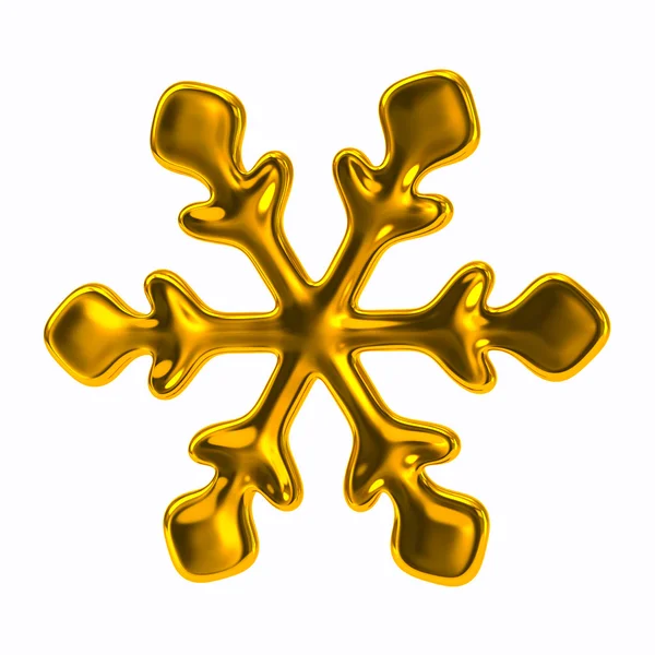 金色の雪の結晶アイコン — ストック写真