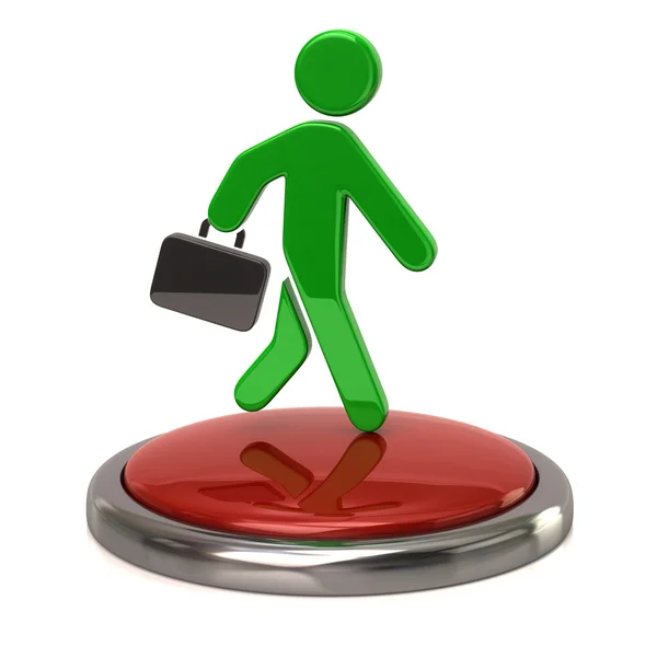 Green businessman icon on button — Stockfoto