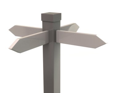3d grey signpost