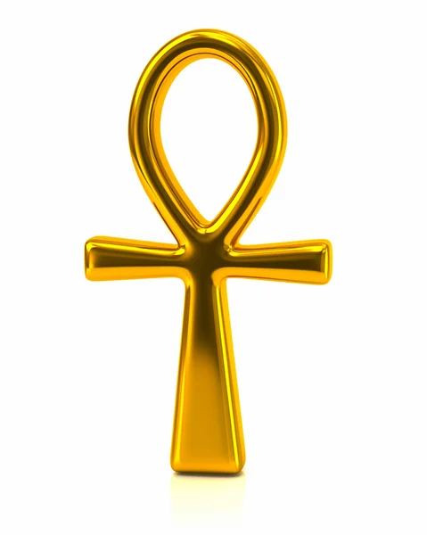 Golden Ankh symbol, Egyptian Cross — ストック写真