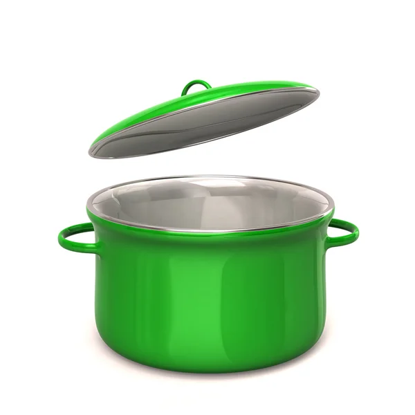 Green cooking pot — Stock Photo, Image