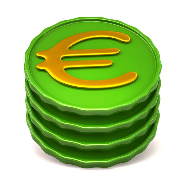 Green euro coins — Stockfoto