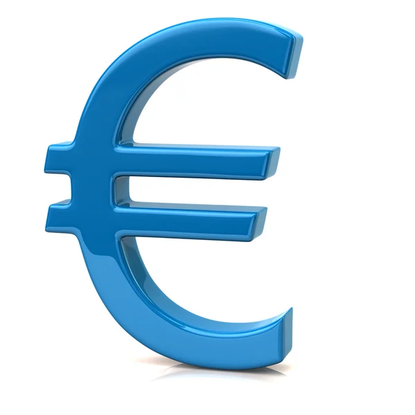 Modrý symbol měny euro — Stock fotografie