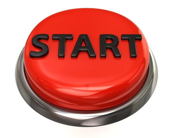 Red glossy start button — Stock Photo, Image