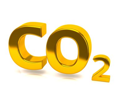 Golden carbon dioxide icon clipart
