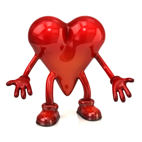 Heart character with open hands — 图库照片