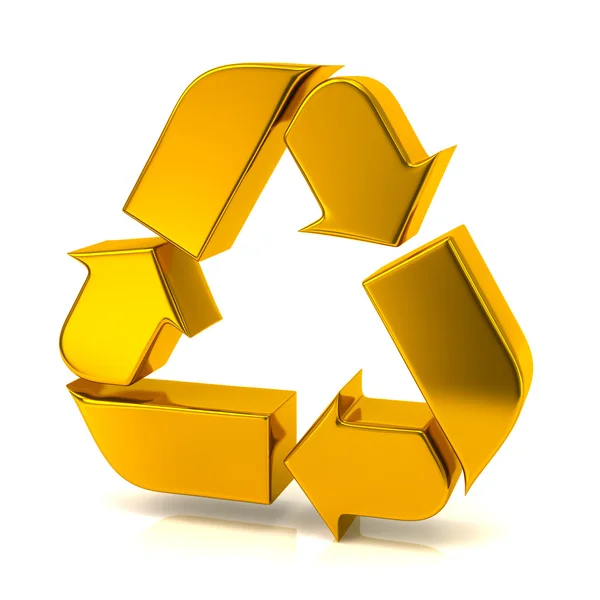 Golden recycle arrows — Stockfoto