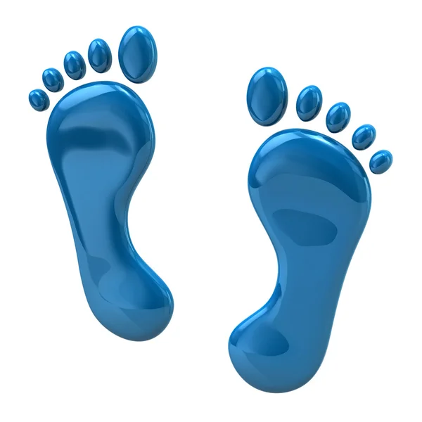 Blue footprints, steps icon — Stock Photo, Image