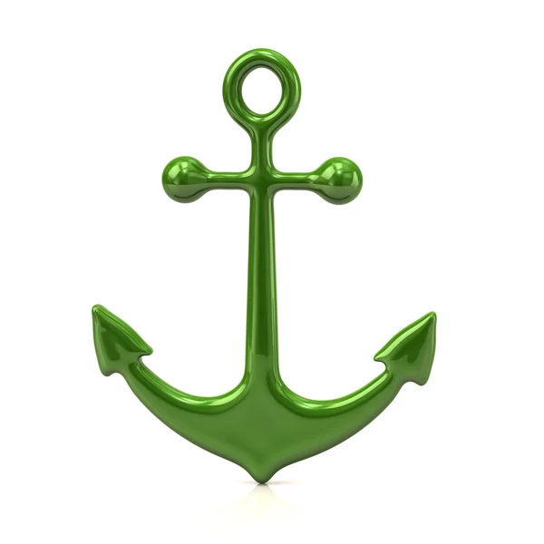 Зеленый якорь, икона флота — стоковое фото
