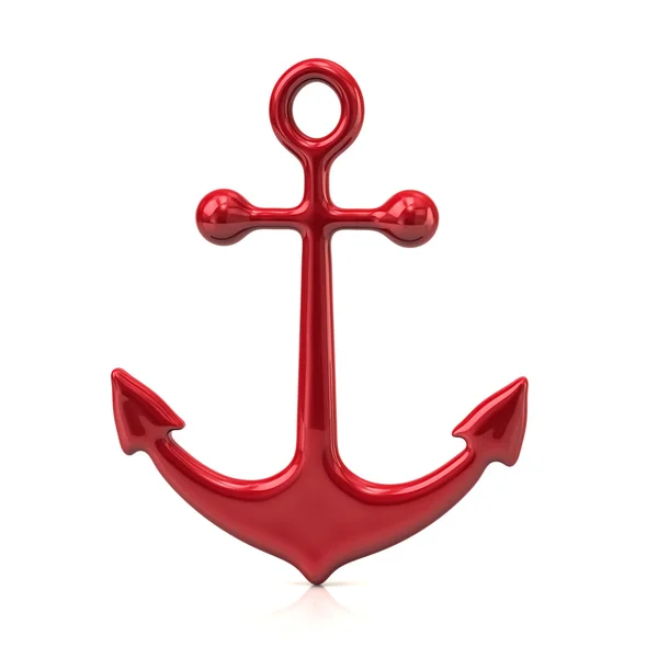 Ancla roja, icono de la marina — Foto de Stock