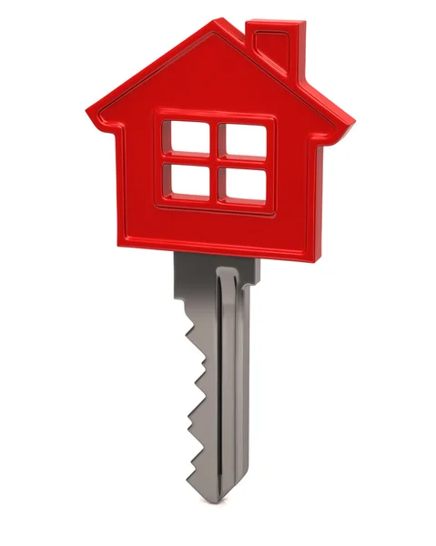 Red house key symbol — Stock Photo, Image