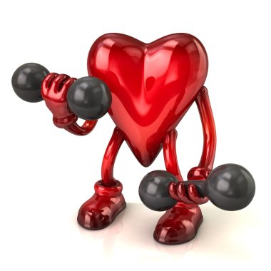 kalp dumbbells, sağlık kavramı ile
