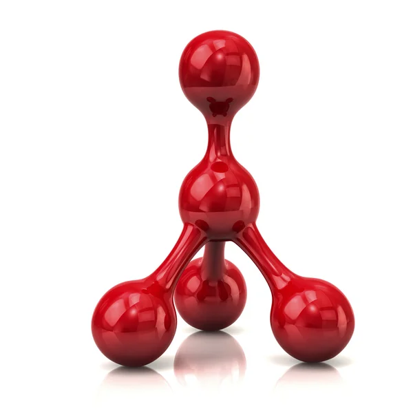Икона красной молекулы — стоковое фото