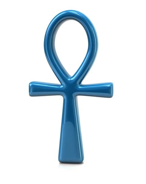 Modrý symbol Ankh, egyptský kříž — Stock fotografie