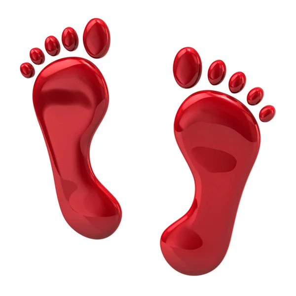 Red footprints icon — Stock Photo, Image