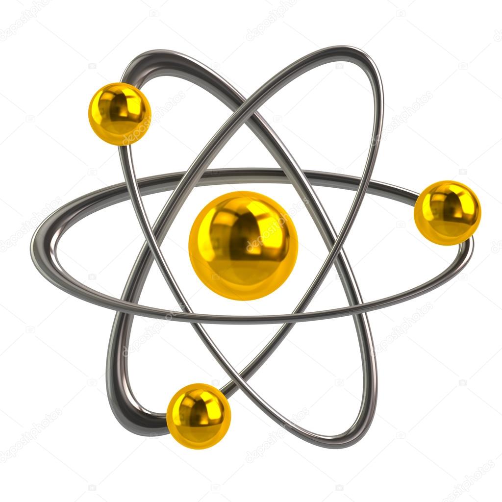 Golden atom, molecule icon